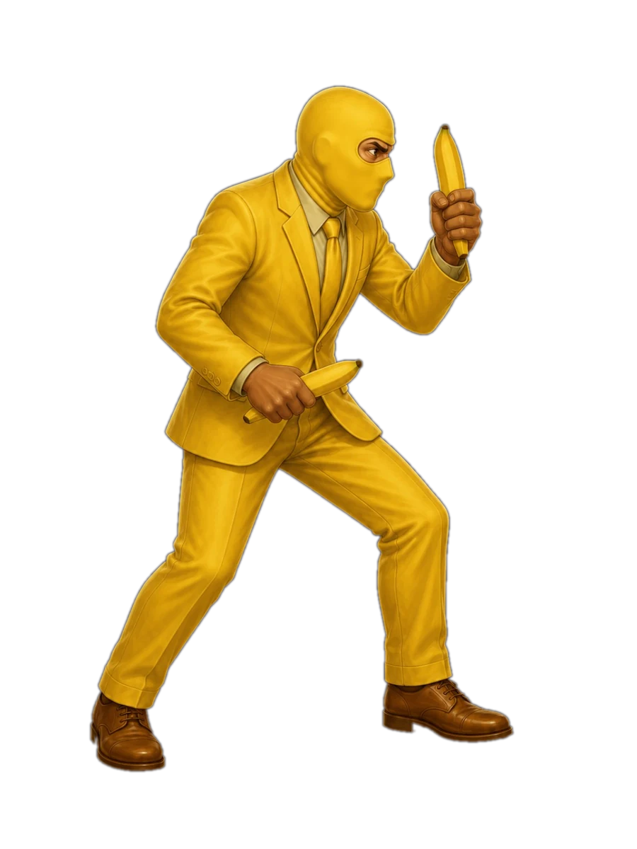 Marty inspecting a tactical banana