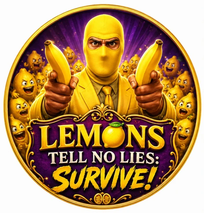 Round Lemons Tell No Lies Survive badge