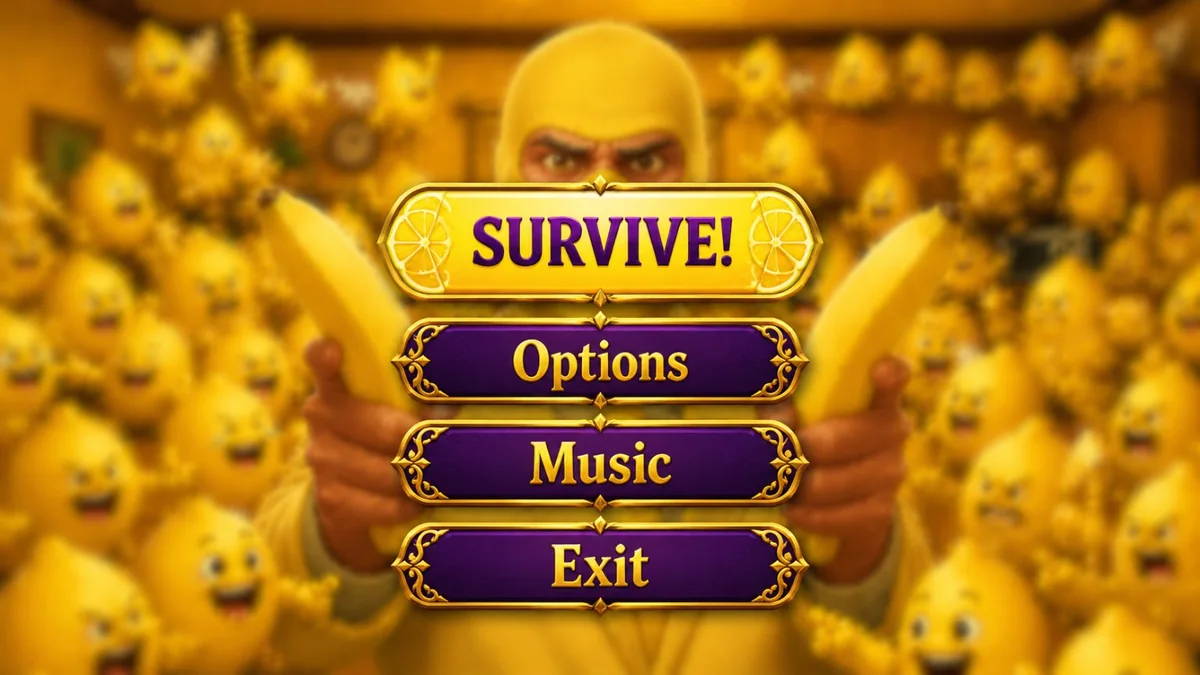 LTNL Survivor menu with Survive, Options, Music and Exit